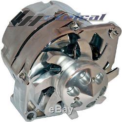100% New Chrome Alternator For Chevy Bbc, Sbc, Hotrod 3 Wire, Billet Pulley 110a