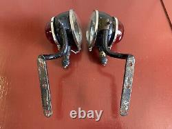 1930's 1940's COWL DRIVING FOG TAIL LIGHT TAIL BRASS PAIR CAR TRUCK MOTORCYCLE