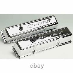 1958-86 Sbc Small Block Chevy Chrome Bowtie Valve Covers Tall 327 350 383 400