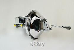 1964 1972 SBC Chevy 11 Chrome Brake Booster Oval Top Master Cylinder