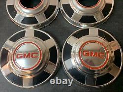 1973-1987 GMC 3/4 1 Ton Dog Dish 4x4 HUBCAPS 12 Set 4 Truck 16 16.5 K25 K35