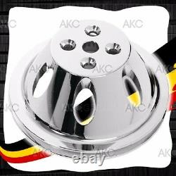 1 Groove Chrome Finish Aluminum Water Pump Pulley For Chevy Sb Short Water Pump