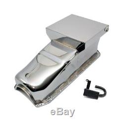 58-79 SBC Chevy 350 Chrome 7qt Drag Style Oil Pan with Pickup Tube 283 327 400
