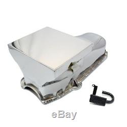 58-79 SBC Chevy 350 Chrome 7qt Drag Style Oil Pan with Pickup Tube 283 327 400