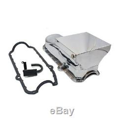 80-85 SBC Chevy Chrome Drag Race Style Oil Pan 7qt 305 350 With STD. Pickup Gasket