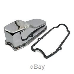 80-85 Small Block Chevy SBC 350 Stock Capacity Oil Pan Chrome Finish With Gasket