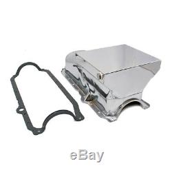 86-02 Chevy 350 Chrome 7qt Drag Style Oil Pan 1 Pc Rear Main Seal SBC With Gasket