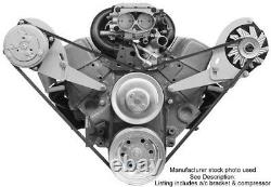 Alan Grove Chevelle SBC Chevy PS Bracket CHROME V-Belt AC Air Compressor 113R