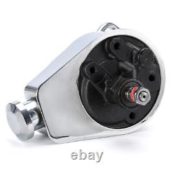 BBC SBC Chevy Chrome Saginaw 5/8 Key Way Style Power Steering Pump 454 350 V8