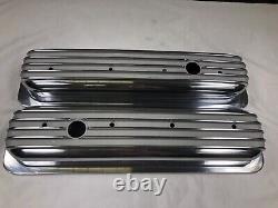 CHROME Finned Aluminum 1987 UP Valve Covers withBreather & PCV SBC 350 Vortec TBI