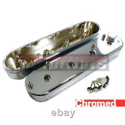 Chevy LS1 LS2 LS6 Fabricated Aluminum Valve Covers Tall Chrome with Coil Mounts