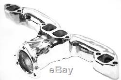 Chevy Ram Horn Chrome Cast Iron Exhaust Manifold / Headers SBC Hot Rod