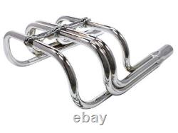 Chevy SBC 327 350 400 T Bucket Roadster Long Tube Header Set Chrome H60009C