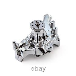 Chevy SBC 350 High Volume Aluminum Long Water Pump Chrome