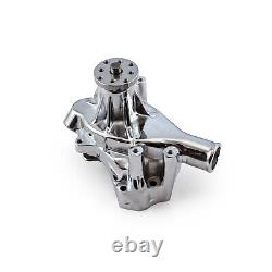 Chevy SBC 350 High Volume Aluminum Long Water Pump Chrome