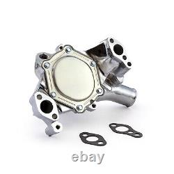 Chevy SBC 350 High Volume Aluminum Long Water Pump Chrome