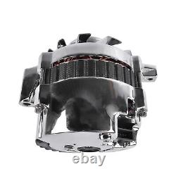 Chrome 160 AMP 12V CS130 Alternator with V-belt Pulley Fits GM Chevrolet SBC BBC