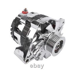 Chrome 160 AMP CS130 Alternator with Serpentine Pulley Fits GM Chevrolet SBC BBC