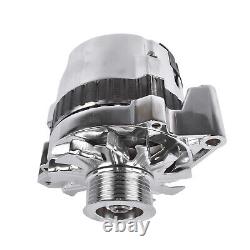 Chrome 160 AMP CS130 Alternator with Serpentine Pulley Fits GM Chevrolet SBC BBC