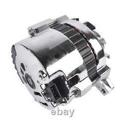 Chrome 160 AMP CS130 Alternator with Serpentine Pulley Fits GM Chevrolet SBC BBC