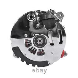 Chrome 160 AMP CS130 Alternator with Serpentine Pulley Fits GM Chevrolet SBC BBC