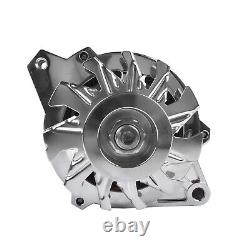 Chrome 160 AMP CS130 Alternator with Serpentine Pulley Fits GM Chevrolet SBC BBC