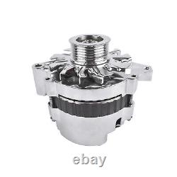 Chrome 160 AMP CS130 Alternator with Serpentine Pulley Fits GM Chevrolet SBC BBC