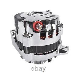 Chrome 160 AMP CS130 Alternator with Serpentine Pulley Fits GM Chevrolet SBC BBC