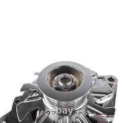 Chrome 160 AMP CS130 Alternator with Serpentine Pulley Fits GM Chevrolet SBC BBC