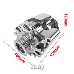 Chrome 160 AMP CS130 Alternator with Serpentine Pulley Fits GM Chevrolet SBC BBC