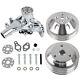 Chrome Long Water Pump& 2 / 3 Groove Crankshaft Pulley Kit For Sbc Chevy 305 350