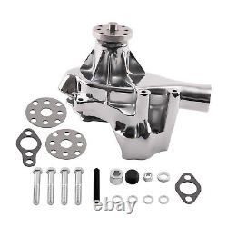 Chrome Long Water Pump High Volume Flow For Small Block Chevy 283 305 350 400