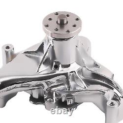 Chrome Long Water Pump High Volume Flow For Small Block Chevy 283 305 350 400