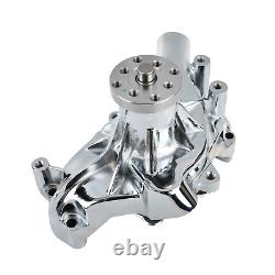 Chrome Long Water Pump High Volume Flow SBC Small Block Chevy 283 305 350 400