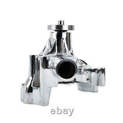 Chrome Long Water Pump High Volume Flow SBC Small Block Chevy 283 305 350 400