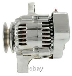 Chrome Mini Alternator Self Excited 1-Wire for Chevy Hot Rod Street Rod SBC BBC