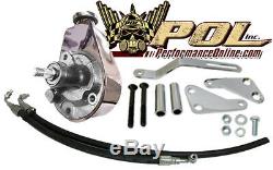 Chrome Power Steering Pump, Bracket and Hose kit, Small Block Chevy