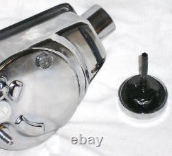 Chrome Saginaw Power Steering Pump A-Can Style & 2 Groove Pulley Chevy GM SBC