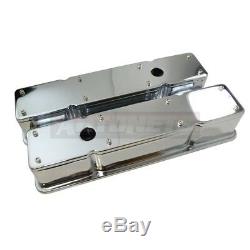 Chrome Small Block Chevy 2 piece Removable Top Tall Valve Cover 327 350 383 400