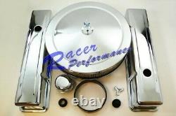 Chrome Small Block Chevy Engine Dress Up Kit+Air Cleaner Valve cover SBC 350