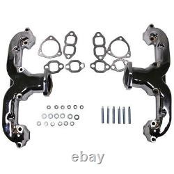 Chrome Smoothie Rams Exhaust Manifolds Headers For SBC HotRod Small Block Chevy