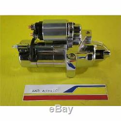 Delco Style Chrome Staggered Bolt Mini Starter SBC 350 BBC 454 Chevy For 168t