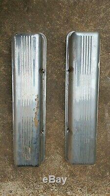 Early SBC 265 283 327 Chevrolet Old Chrome Valve Covers Patina 1960s Staggered