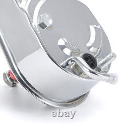 For BBC SBC Chevy GM Chrome Saginaw Style Power Steering Pump Reservoir Silver