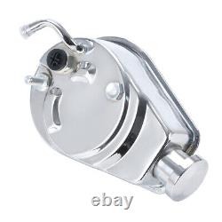 For BBC SBC Chevy GM Chrome Saginaw Style Power Steering Pump Reservoir Silver