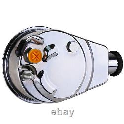 For Bbc Sbc Chevy Chrome Saginaw 5/8 Key Way Style Power Steering Pump 350 454