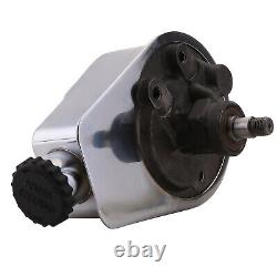 For Bbc Sbc Chevy Chrome Saginaw 5/8 Key Way Style Power Steering Pump 350 454