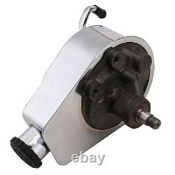 For Bbc Sbc Chevy Chrome Saginaw 5/8 Key Way Style Power Steering Pump 350 454