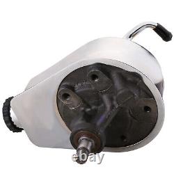 For Bbc Sbc Chevy Chrome Saginaw 5/8 Key Way Style Power Steering Pump 350 454