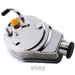 For Bbc Sbc Chevy Chrome Saginaw 5/8 Key Way Style Power Steering Pump 350 454